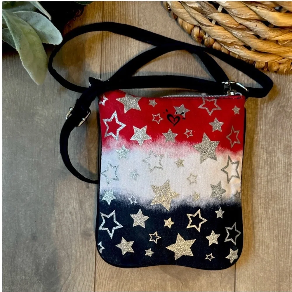 Girl’s Monogrammed ‘E’ Patriotic Purse Red, White, and Blue Star Crossbody Bag